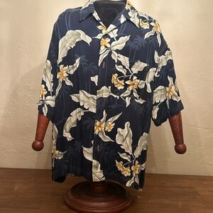 Nalu Blue Hawaiian Shirt with pocket.